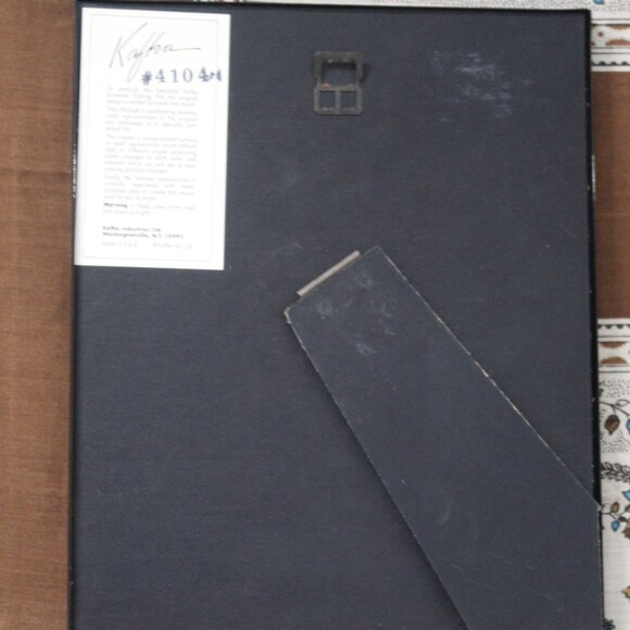 Vintage Kafka Hand-Etched Glass Art – Roses – Framed 8.5" x 11" - Picture 6 of 7